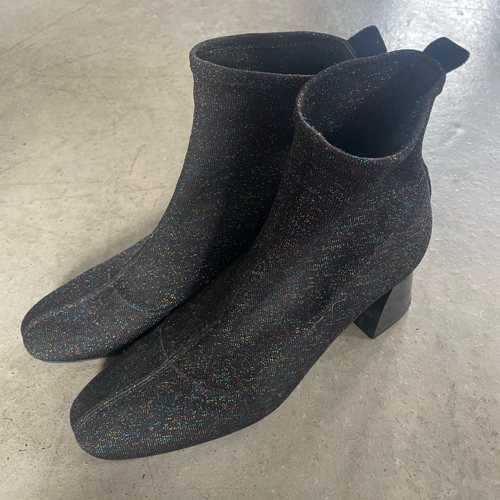 Zara Glitter Black Ankle Booties